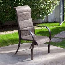 Set Of 4 Stackable Patio Dining Chairs With Bronze Padded Sling Seat And Back Patio Chairs Patio Dining Chairs Poolside Chairs