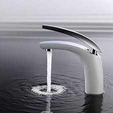 Homelody Wasserhahn Aus Messing Moderne Weisse Spiegel Design Im Winter Wie Im Sommer Kalt Und Warmwasserbe Waschbecken Armaturen Armaturen Bad Wasserhahn