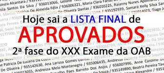 Decisão dos recursos acerca do resultado preliminar e divulgação do resultado final do xxxii eou. Hoje Sai A Lista Final De Aprovados Da 2Âª Fase Do Xxx Exame Oab Blog Exame De Ordem Mauricio Gieseler