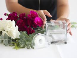 Flower goblet as flower holder. Bridal Shower Diy Floral Arrangement Tricks Fun365