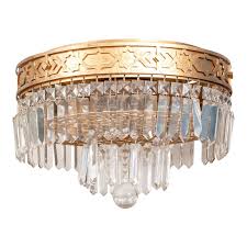 At ceiling mount is 6. Art Deco Double Tiered Gilt Brass And Crystal Wedding Cake Flush Mount Light Fixture Chairish
