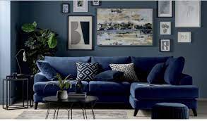 Pin By Emma Newton On Lounge Blue Living Room Decor Blue Sofas Living Room Dark Grey Walls Living Room
