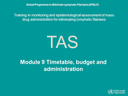 Module 9 Timetable Budget And Administration Tas Global Programme To Eliminate Lymphatic Filariasis Gpelf Training In Monitoring And Epidemiological Ppt Download
