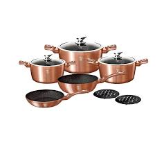 Berlinger Haus 10 Piece Marble Coating Cookware Set Rose Gold Non Stick Non Stick Cookware Bakeware Kitchen Home Garden In 2020 Cookware Set Cookware And Bakeware Cooking Art