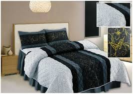 Grey label reversible black comforter. Black Grey Gold Butterfly Design Quilted Bedspread Comforter Pill