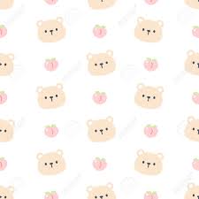 Search free cute bears wallpapers on zedge and personalize your phone to suit you. Cute Bear And Peach Seamless Background Repeating Pattern Wallpaper Royalty Free Cliparts Vectors And Stock Illustration Image 152424444