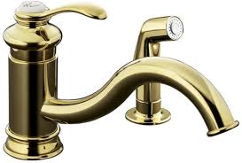 Industry standard is based on asme a112.18.1 of 500,000 cycles. Kohler Fairfax K 12176 Pb Vibrant Polished Brass Single Control Kitchen Sink Faucet With Sidespray Affordablefaucets