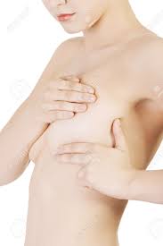 若い白人アダルト女性胸のしこりや乳がんの兆候を調べるの写真素材・画像素材 Image 20085682