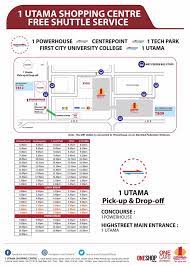 I had booked a ticket to one utama. 1 Utama Free Shuttle Bus Service Schedule To From Bandar Utama Mrt Station