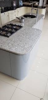 Matt graphite handleless with quartz. Silver Grey Gloss Handleless Kitchen Island With Silestone Worktop 918401 Used Kitchen Hub