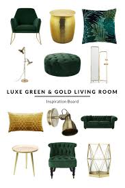 Luxe Green And Gold Living Room Inspiration Board Sumptuous Green Living Room Decor Wi Living Room Inspiration Board Gold Living Room Green Living Room Decor