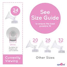 Spectra Baby Usa Authentic Breast Flange Wide Neck Breastshield Medium 24mm 1 Flange Included Replacement Part For 9 Plus S2 S1 M1