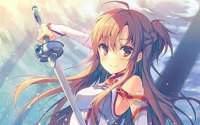 Haruka tomatsu (戸松 遥, tomatsu haruka, born february 4, 1990) is a japanese actress, voice actress and singer, employed by music ray'n.she plays asuna in sword art online, mileina vashti in mobile suit gundam 00 second season, aoba tsukishima in cross game, saki rukino in valvrave the liberator, lala satalin deviluke in to love ru, minamoto no raikou in fate/grand order, iona hikawa/cure. Yuuki Asuna With Sword Sword Art Online Wallpaper Sword Art Online Asuna Sword Art Online Wallpaper Online Art