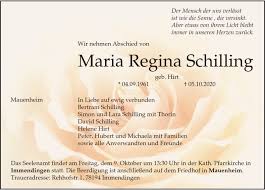 Traueranzeigen von Maria Regina Schilling