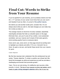 key words in writing a resume