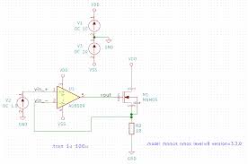 mosfet current sink simulation not