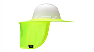Hi Vis Yellow Collapsible Hard Hat Brim With Neck Shade Pyramex Safety