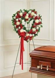2020 winner best local florist atlanta. Red White Mixed Standing Open Heart Funeral In Crestview Fl The Flower Basket Florist