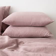 Washed Bed Linen Pillow Case Dusty Rose