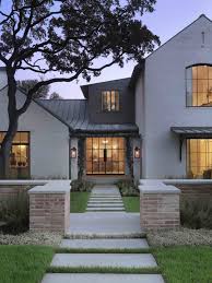 Black And White Brick House White Brick Exterior With Black Steel Windows And Metal Roof Studio Seiders Modern Farmhouse Exterior Farmhouse Exterior Colors Facade House