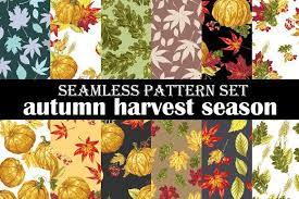Set Of Autumn Harvest Season Pattern Harvest Season Fall Harvest Pattern