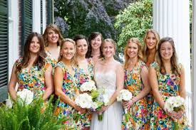 Colorful Country Chic Farm Wedding Floral Bridesmaid Dresses Rainbow Wedding Bridesmaid