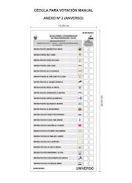 La cédula para las elecciones que se realizarán el 11 de abril próximo se encuentra dividida en tres cuerpos proporcionalmente: El Peruano Aprueban Modelos Definitivos De Cedulas De Sufragio Para Votacion Manual Y Para Votacion Electronica Correspondientes A Las Elecciones Congresales Extraordinarias 2020 Resolucion Jefatural N 000263 2019 Jn Onpe Organos