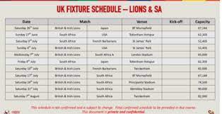 Kicking off in whangarei, the lions will play 10 matches including three tests. Boks Set For B I Lions Tour In The Uk Sa Rugbymag