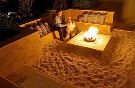 Ein Stueck Strand Neben Dem Gartenhaus Feuerstelle Garten Garten Feuerstelle