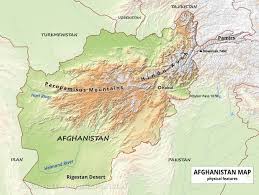 Color kabul map with your own statistical data. Afghanistan Physical Map