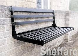 Whether you want a durable chair for a camping trip, a metal one to use for outdoor events, or you want to keep a couple in your backyard as extra seating for guests; 2 Seat Space Saving Wall Mounted Fold Away Fold Up Metal Garden Seat Bench Chair With Locking Latch Garden Seating Wall Seating Outdoor Furniture Design