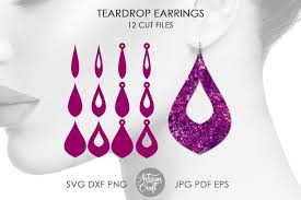 Download Free Svgs Download Teardrop Earring Svg Bundle Earring Template Cutting Files Free Design Resources