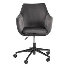 Souvent remplies de souvenirs, les maisons de campagne représentent le lieu de partage par excellence. Chaise De Bureau A Roulettes En Velours Gris Fonce Marcelio Maisons Du Monde