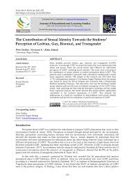 Paulus mengatakan bahwa hubungan sesama jenis adalah memalukan dan tidak wajar. Pdf The Contribution Of Sexual Identity Towards The Students Perception Of Lesbian Gay Bisexual And Transgender