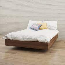 Nexera full size platform bed in walnut can be paired with any nexera full size headboard to create a complete bed set. Nexera Distribution Alibi