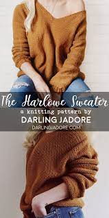 This pattern is in english and german. The Harlowe Sweater Knitting Pattern Darling Jadore Sweater Knitting Patterns Knitting Patterns Beginner Knitting Patterns