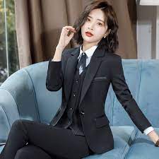 Não existe peça que dê um toque mais social a um look do que o terninho feminino. Fato Profissional De Terno Feminino Outono E Inverno Moda Estudantes Universitarios Entrevista Vestir Roupa Pequeno Nego Shopee Brasil
