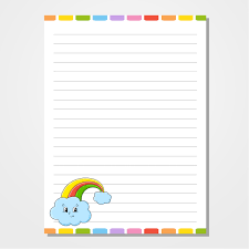 sheet template for notebook notepad diary lined paper cute character with a color image isolated vector illustration cartoon style 3771042 vector art at vecteezy