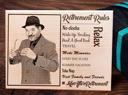 Retirement is an essential occasion for those who reached it. Personalized Wooden Photo Plaque Best Retirement Gift For Father 7 5 Inches Incredible Gifts