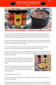 Walker S Black Cauldron Chili Runwaysite Designed By Dmi Studios Homemade Barbecue Sauce Gastronomic The Black Cauldron