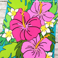 Check out our large selection of hawaiian inspired craft supplies to help perfect your luau crafts. Tropical Paper Flower Craft With Flower Printable Messy Little Monster