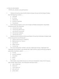 Contoh Soal Sosioantro