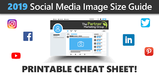 As a social media advertiser, you need to the above example showcases two sizes of banner images as well as a sidebar ad. 2019 Social Media Image Size Guide Download And Print The Partner Marketing Group