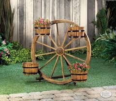 Rustic Wooden Wagon Wheel 4 Barrel Planter Wheel Barrel Planter Wagon Wheel Decor Wheel Decor