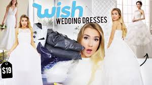 Trying On Wedding Dresses From Wish Com Youtube