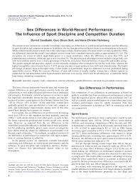 Sex Differences in World-Record Performance: The Influence of Sport  Discipline and Competition Duration