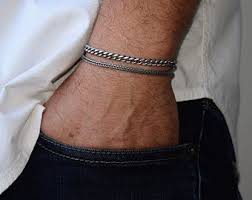 Mens Silver Bracelet Men Bracelet Men S Chain Bracelet Etsy Mens Bracelet Silver Mens Chain Bracelet Bracelets For Men