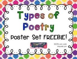 Types Of Poetry Poster Set Freebie Teaching Poetry