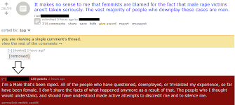 Female Feminist Subreddit Literally Erasing Male Rape Victims In Order To Dunk On Evil Men Mensrights