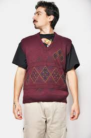 Vintage Sweater Red Vest Men’s